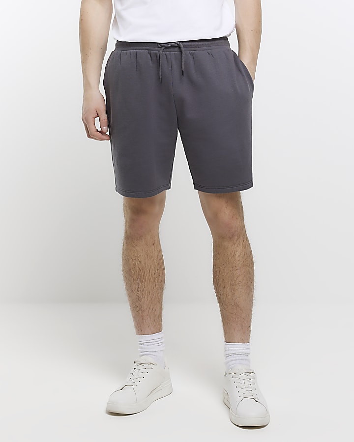 Grey slim fit casual shorts