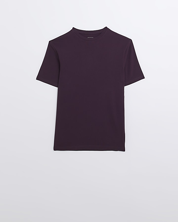 Purple muscle fit stretch t-shirt