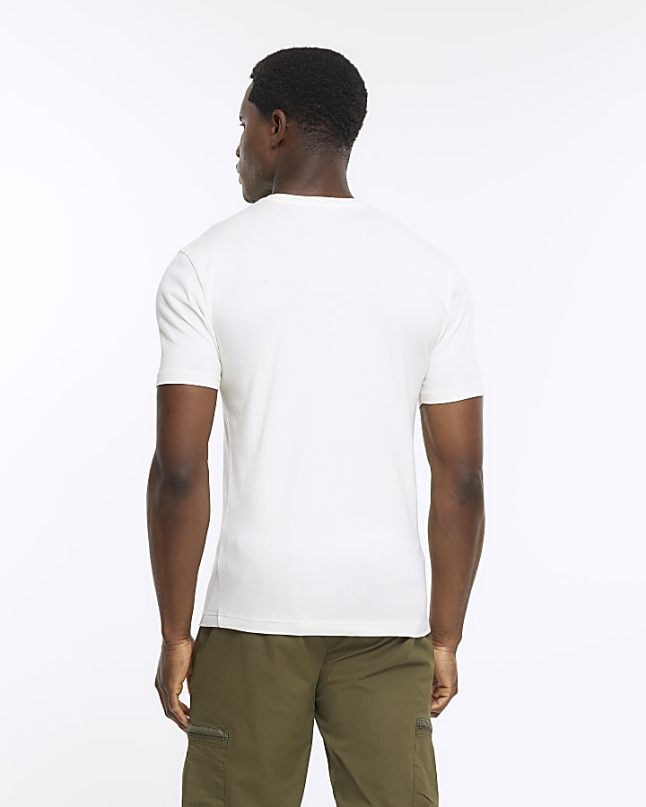 Beige muscle fit t-shirt