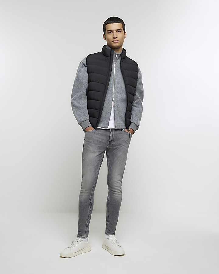 Grey spray on super skinny fit jeans