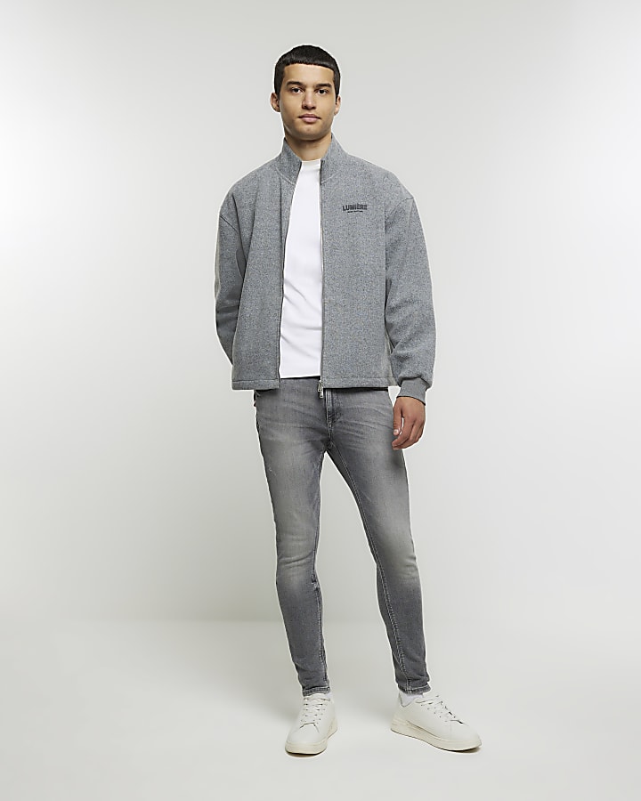 Grey spray on super skinny fit jeans