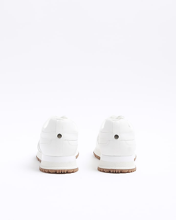 White embossed trainers