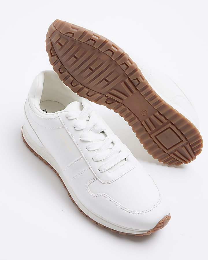 White embossed trainers