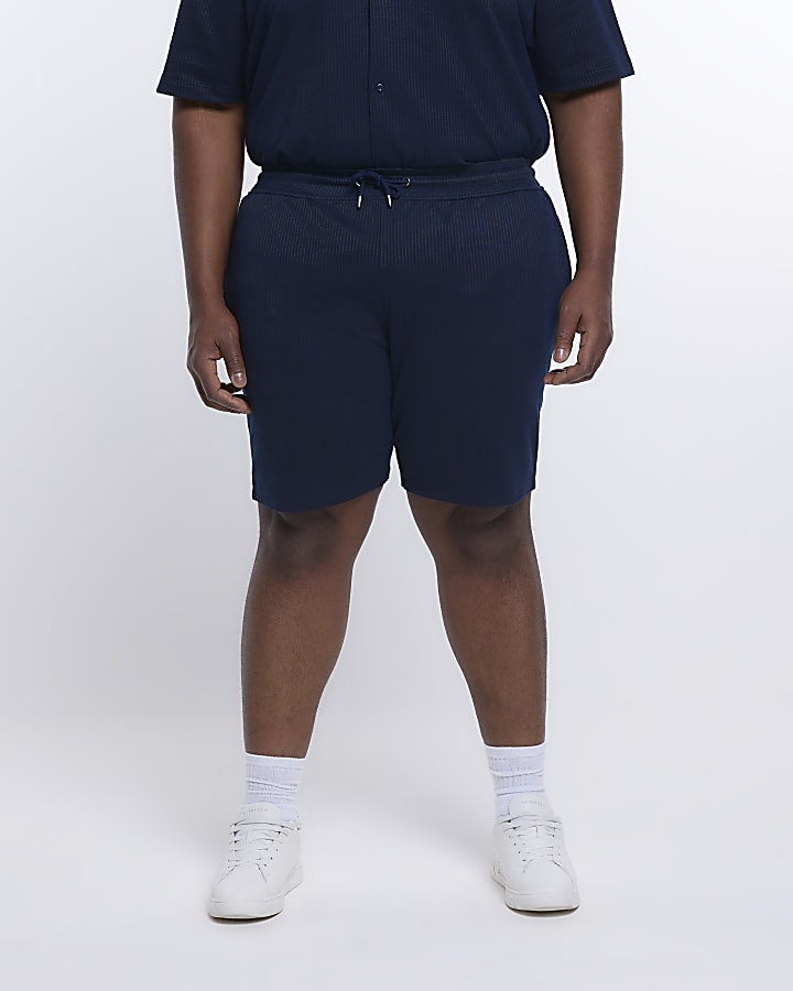 Big & Tall slim fit plisse shorts