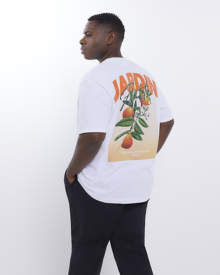 Big & Tall white regular fit graphic t-shirt