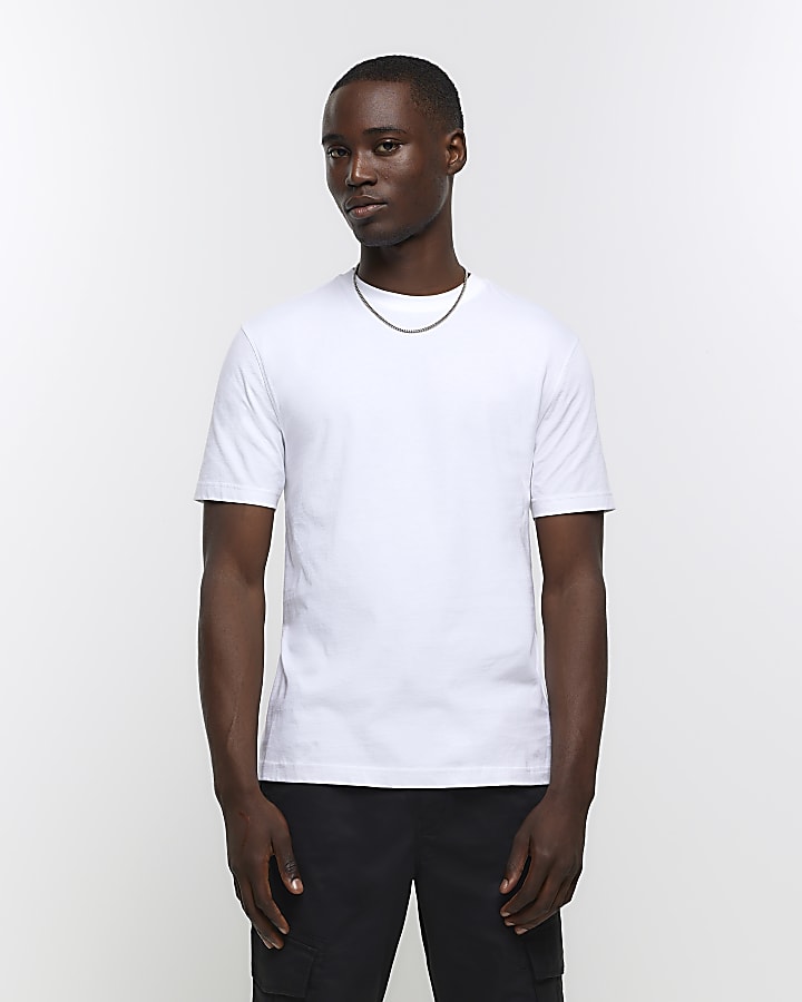 White slim fit t shirt