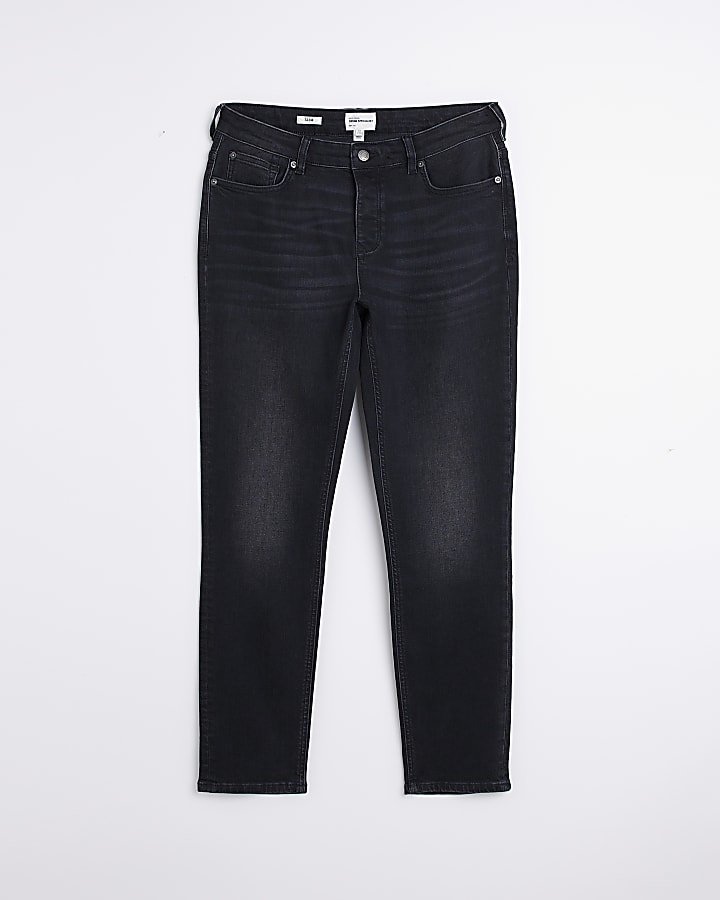 Washed black slim fit jeans