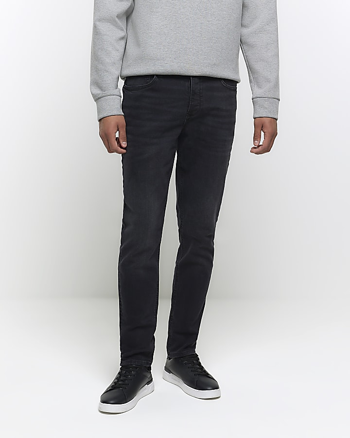 Washed black slim fit jeans