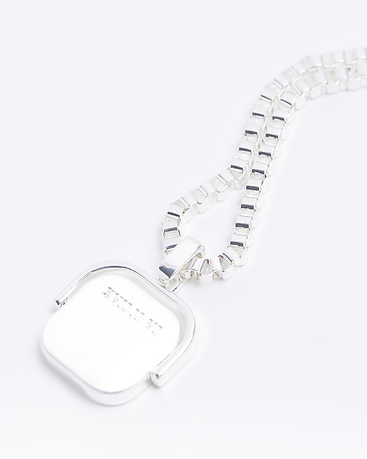 Silver plated square necklace