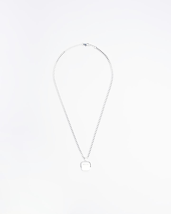 Silver plated square necklace