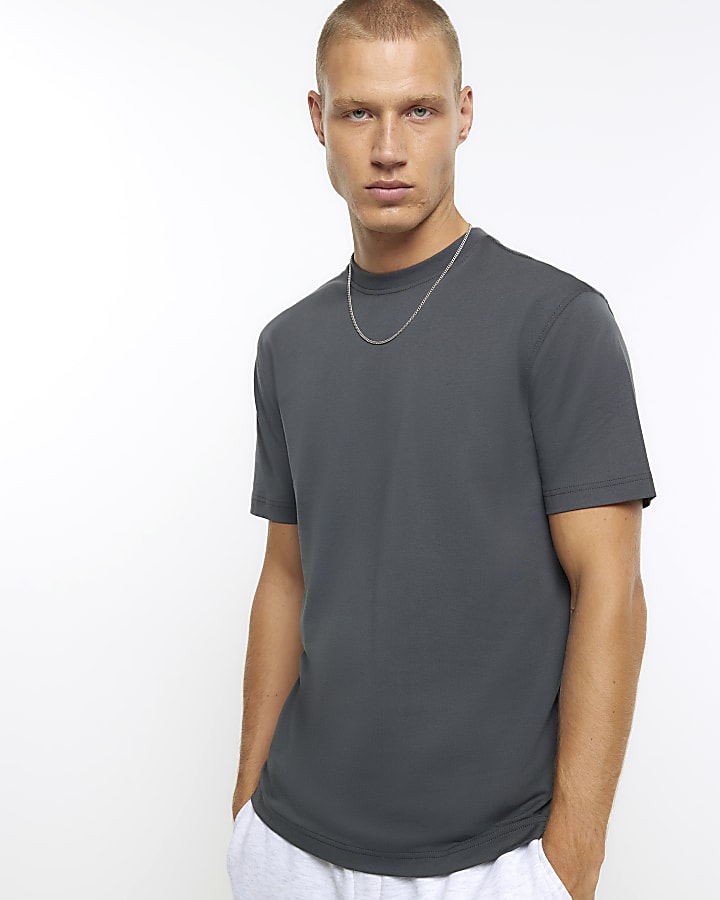 Dark grey slim fit t-shirt