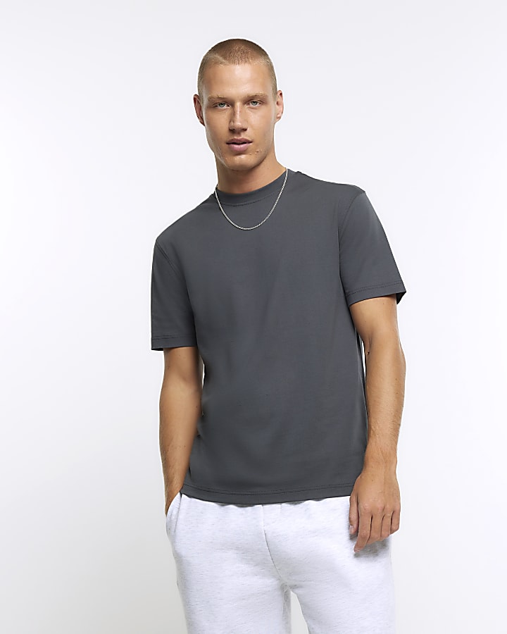 Dark grey slim fit t-shirt