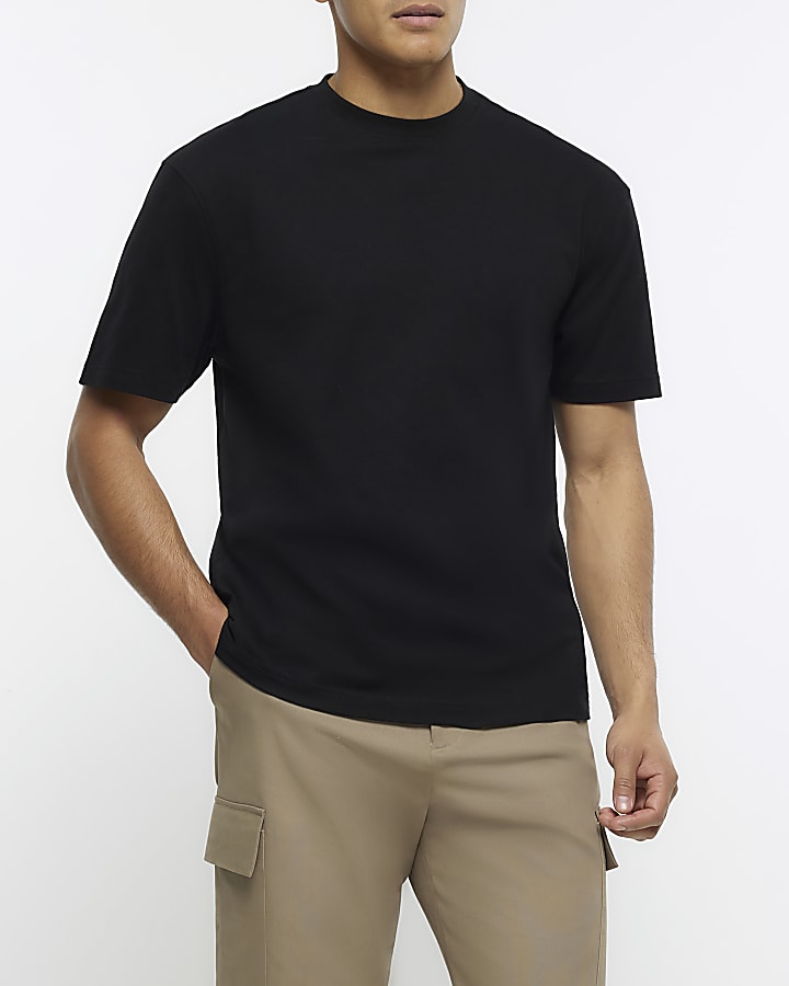 Black regular fit t-shirt