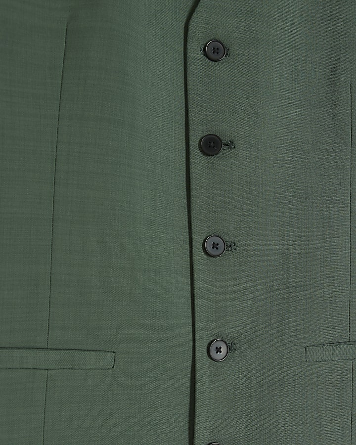 Green slim fit waistcoat