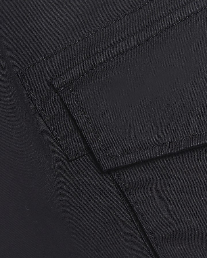 Black regular fit cargo joggers