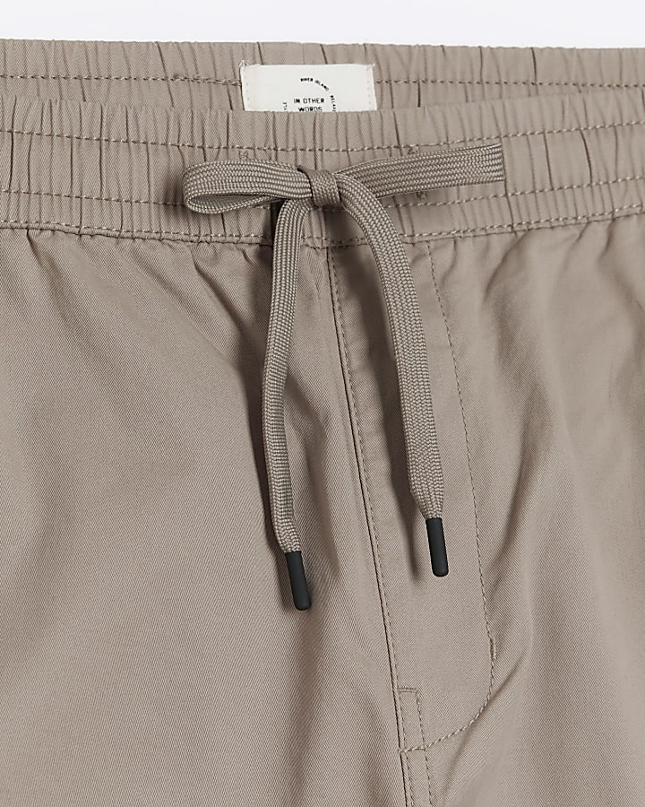 Beige regular fit cargo joggers