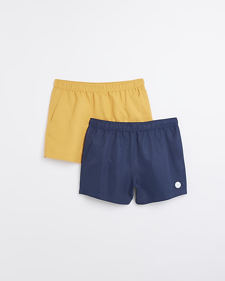 Navy regular fit multipack of 2 swim shorts