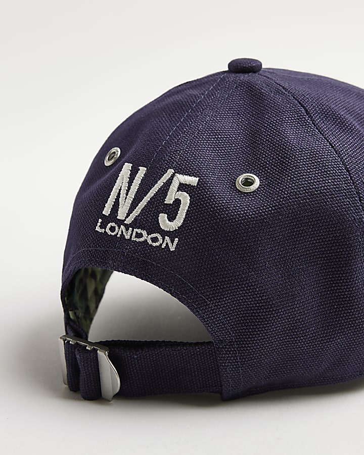 Navy canvas embroidered cap