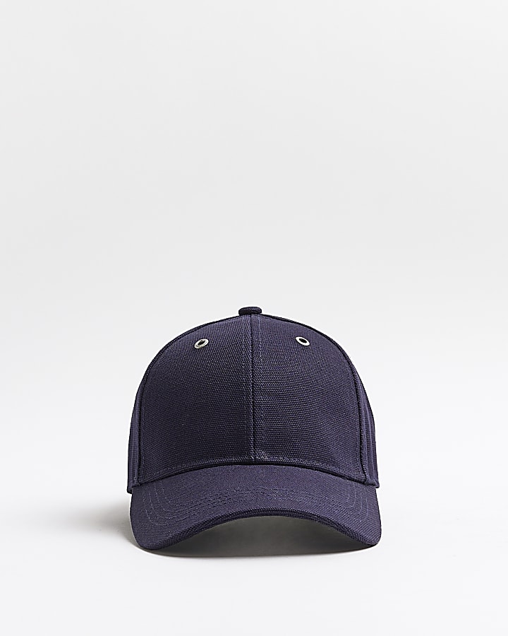 Navy canvas embroidered cap