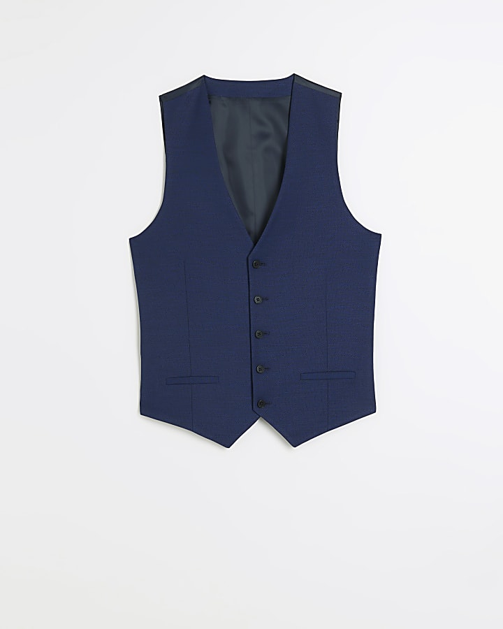 Blue skinny fit suit jacket