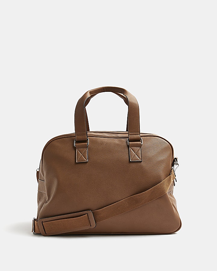 Brown faux leather holdall