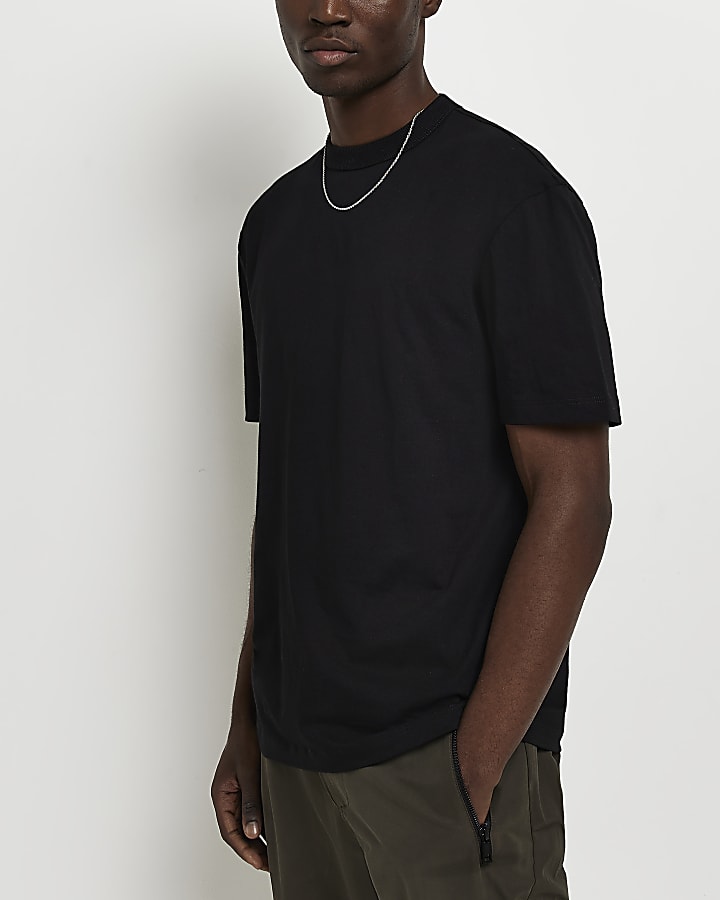 5 Pack black regular fit t-shirts