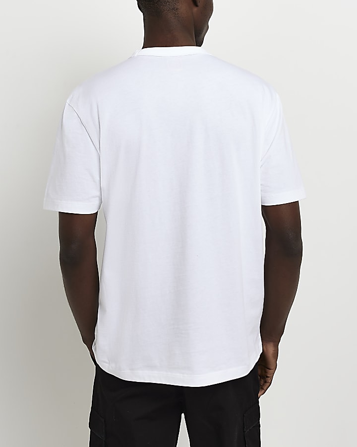 5 Pack white regular fit t-shirts