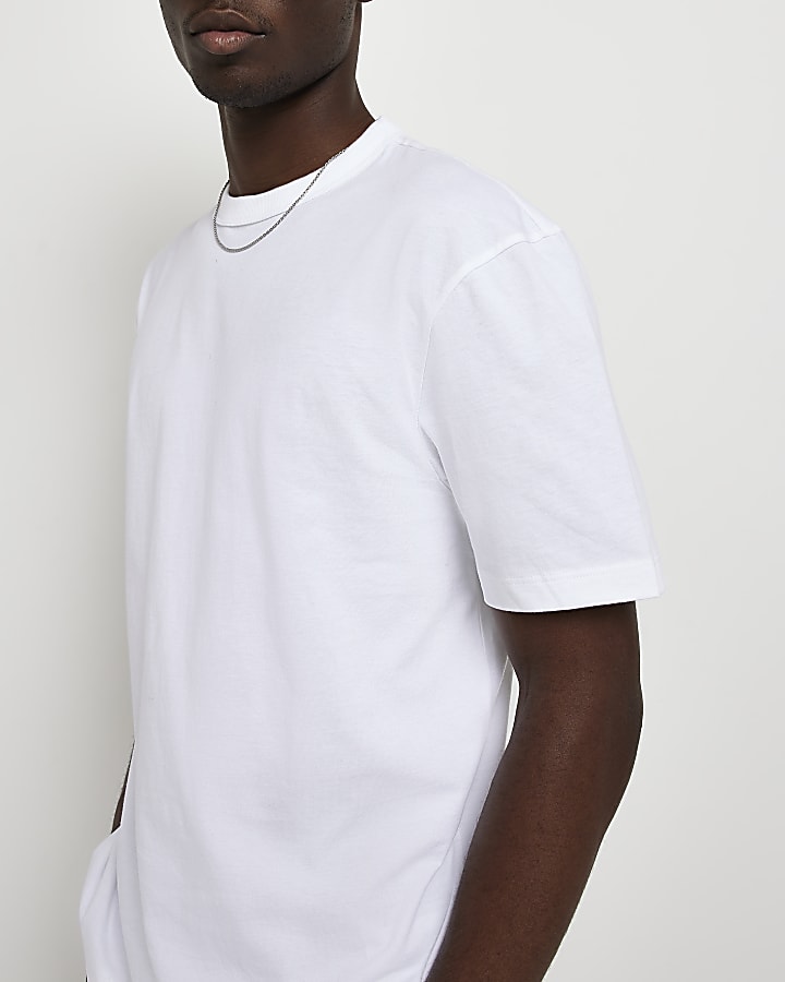 5PK white regular fit t-shirts