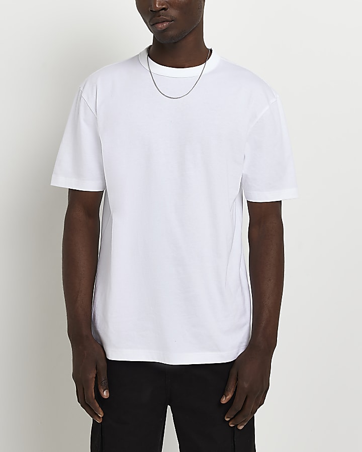 5 Pack white regular fit t-shirts
