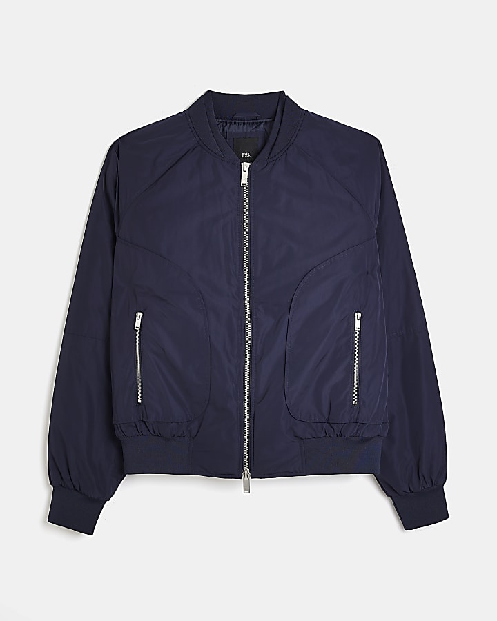 Navy regular fit MA1 bomber jacket