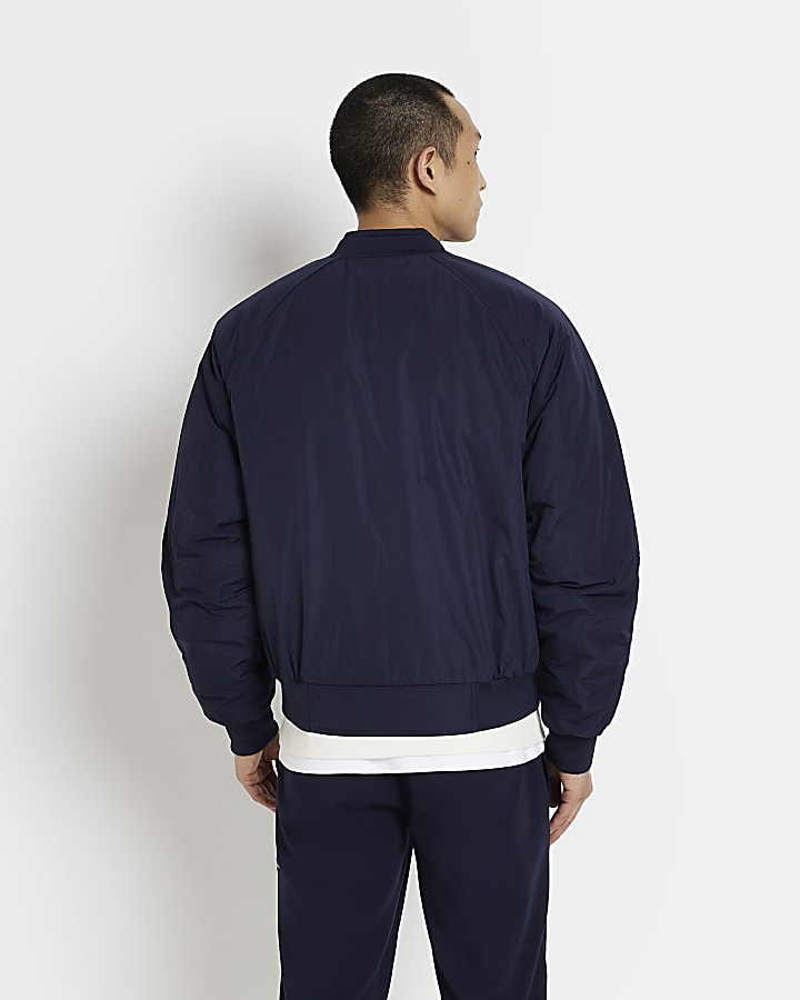 Navy regular fit MA1 bomber jacket