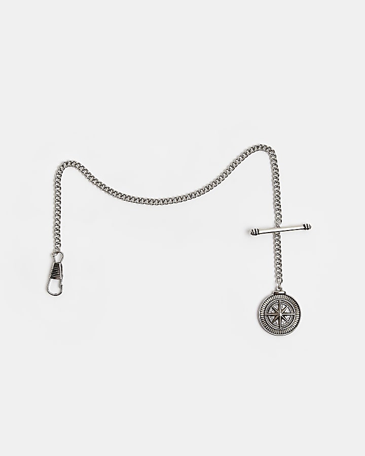 Silver colour Compass Wallet Chain