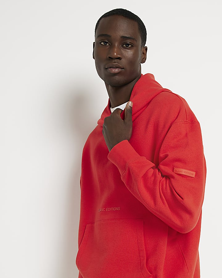 Orange Regular fit Blanc Editions hoodie