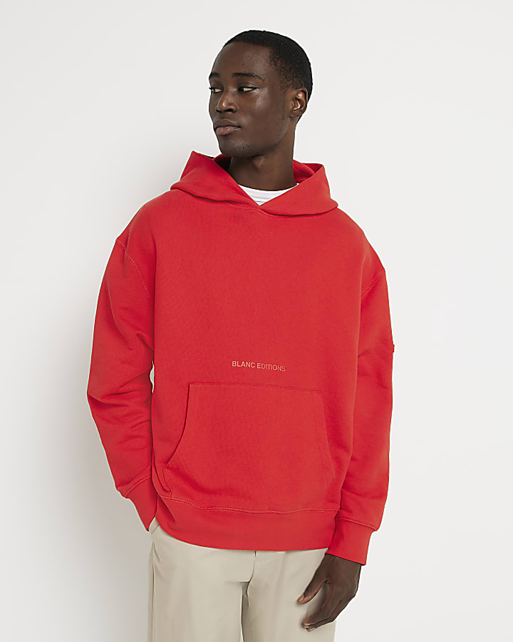 Orange Regular fit Blanc Editions hoodie
