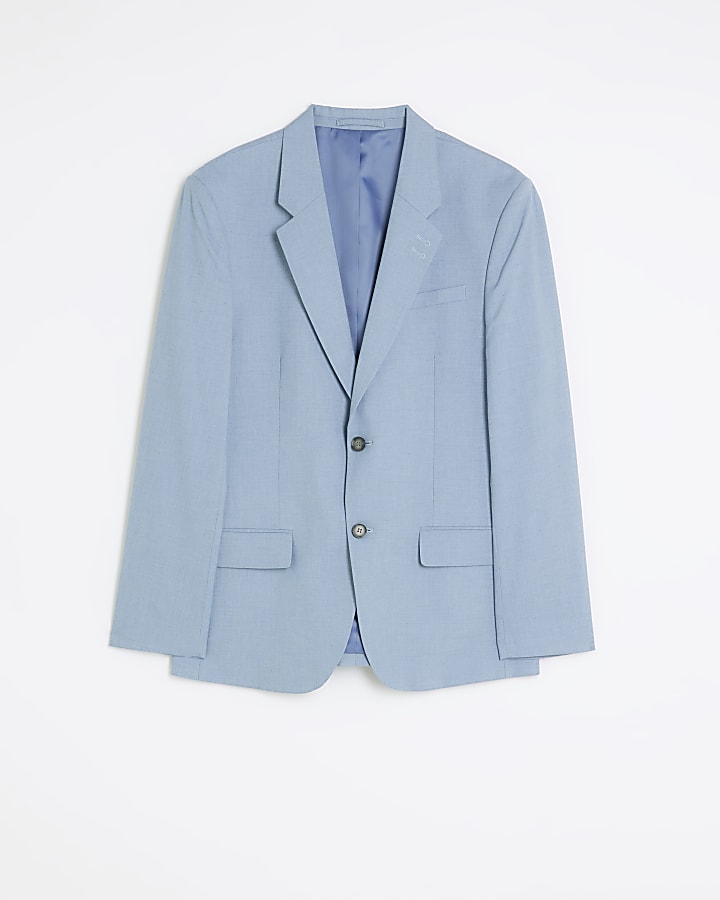 Blue slim fit suit jacket