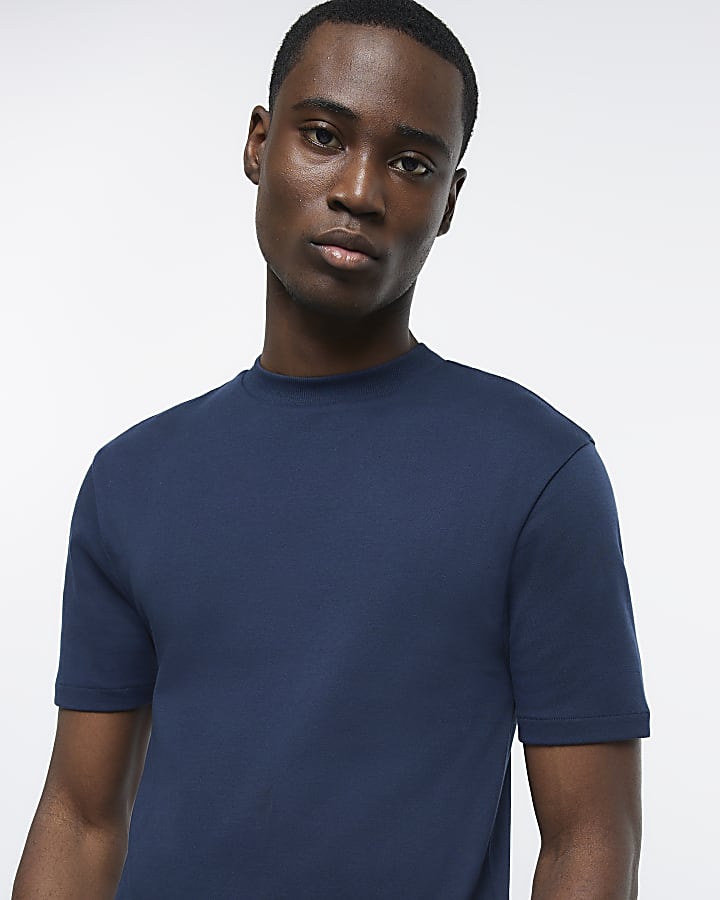 Navy RI studio slim fit t-shirt