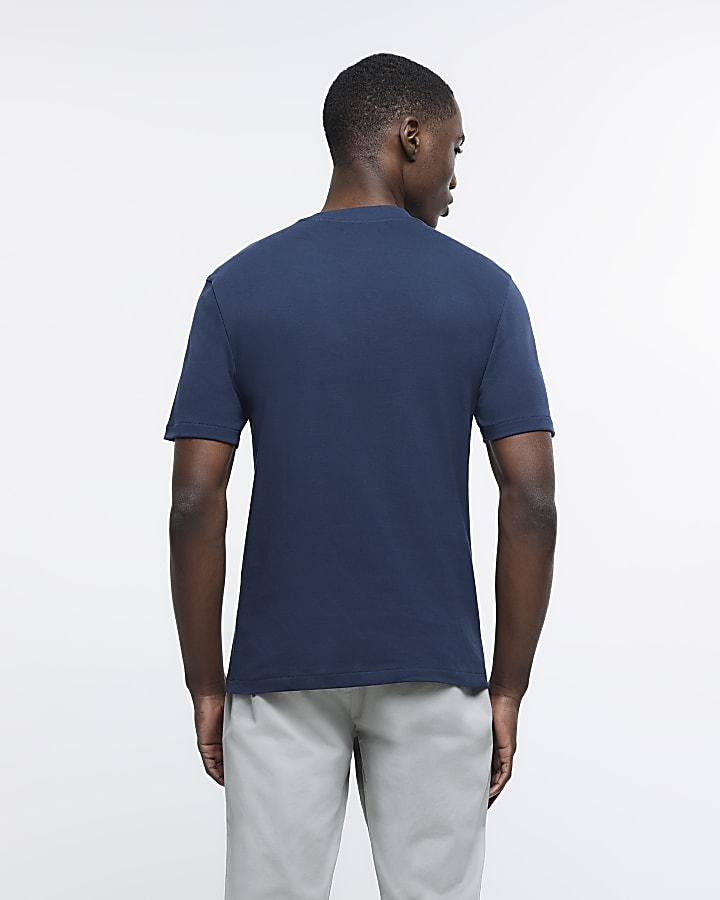 Navy RI studio slim fit t-shirt