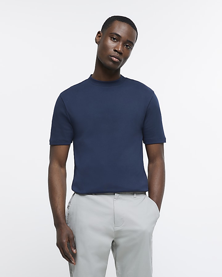 Navy RI studio slim fit t-shirt