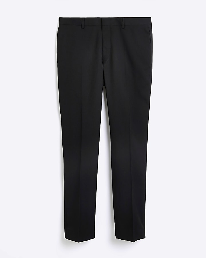 Black slim fit tuxe suit trousers