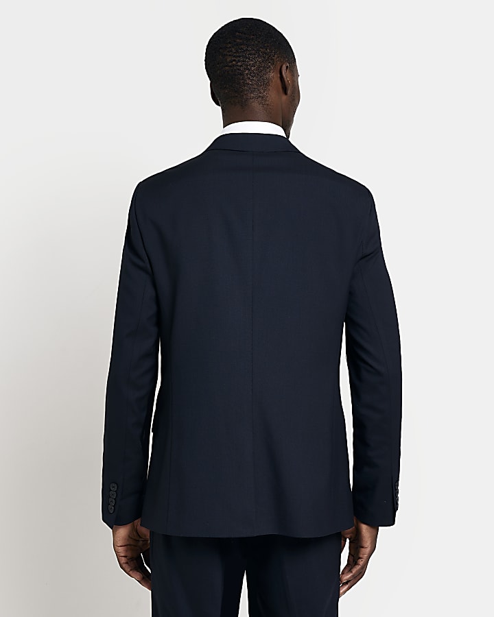 Navy slim fit suit jacket