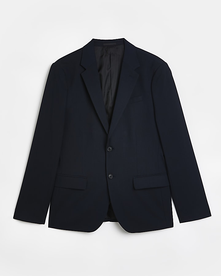 Navy slim fit suit jacket