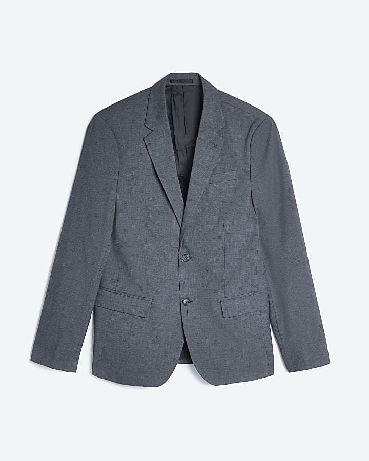 Grey slim fit suit jacket