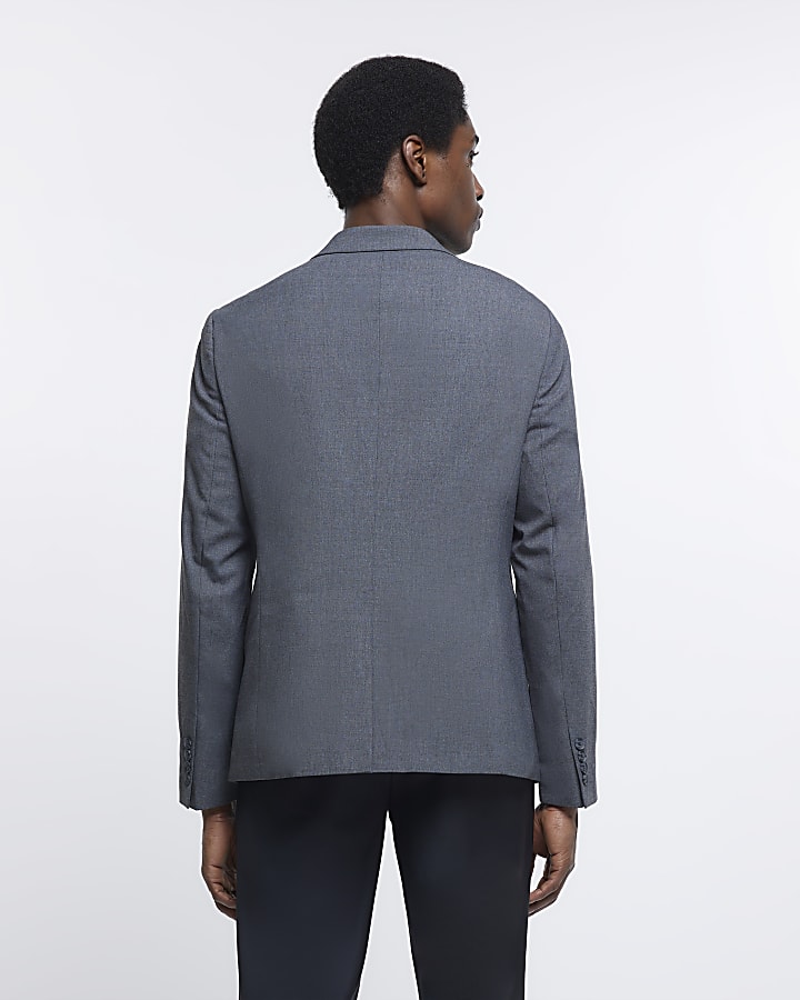 Grey slim fit suit jacket