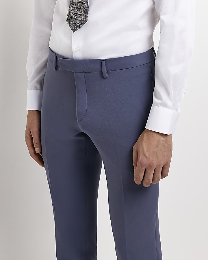 Blue Skinny fit suit trousers