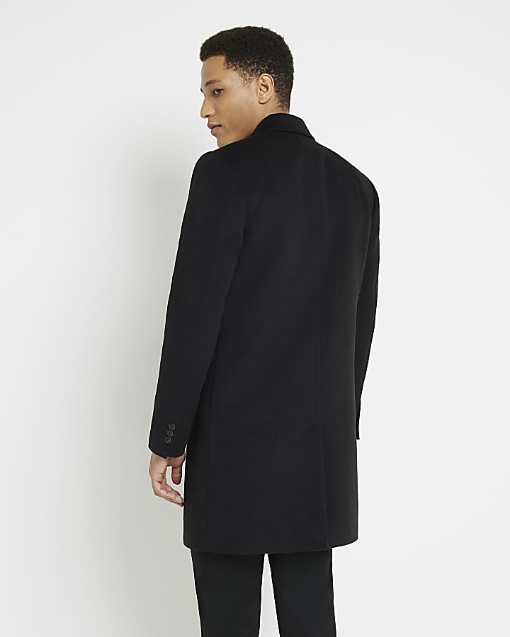 Black single breasted overcoat