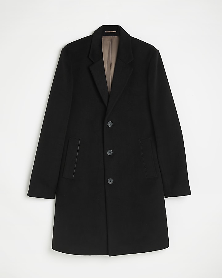 Black single breasted overcoat