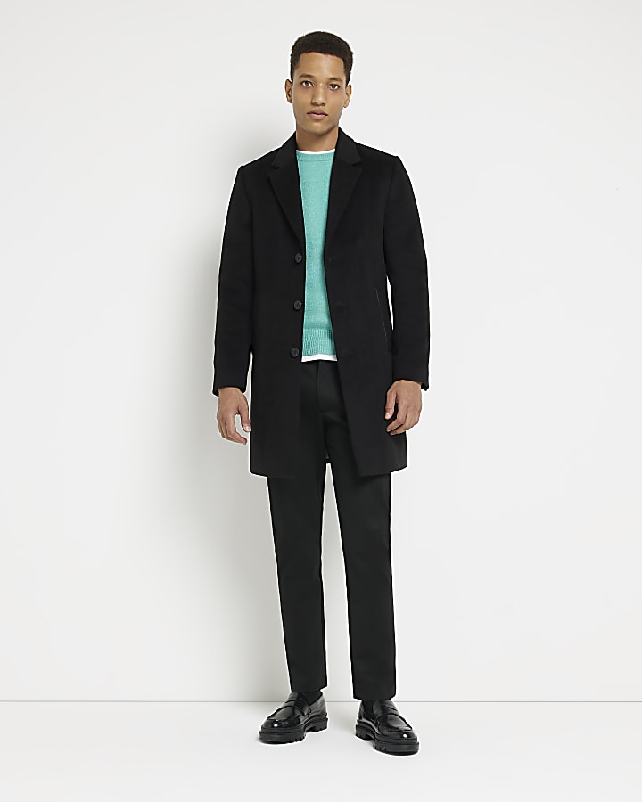 Black single breasted overcoat