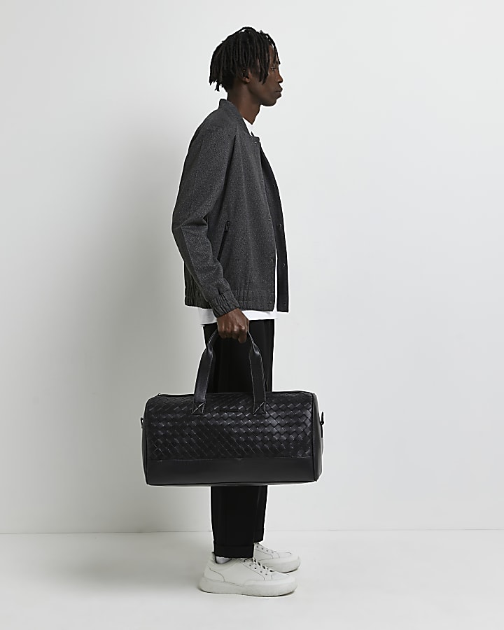 Black Weave Holdall bag