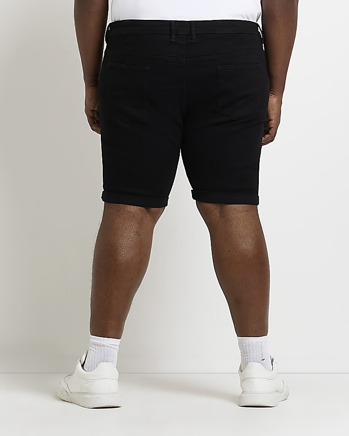 Big & Tall skinny fit black Denim Shorts