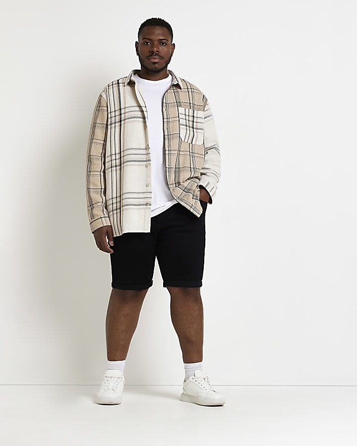 Big & Tall skinny fit black Denim Shorts